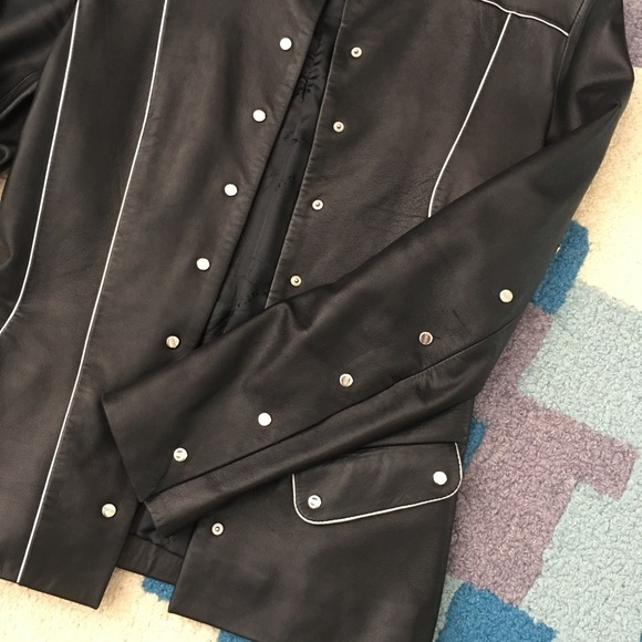 asymmetrical  black lambskin jacket XS - Picture 11 of 11